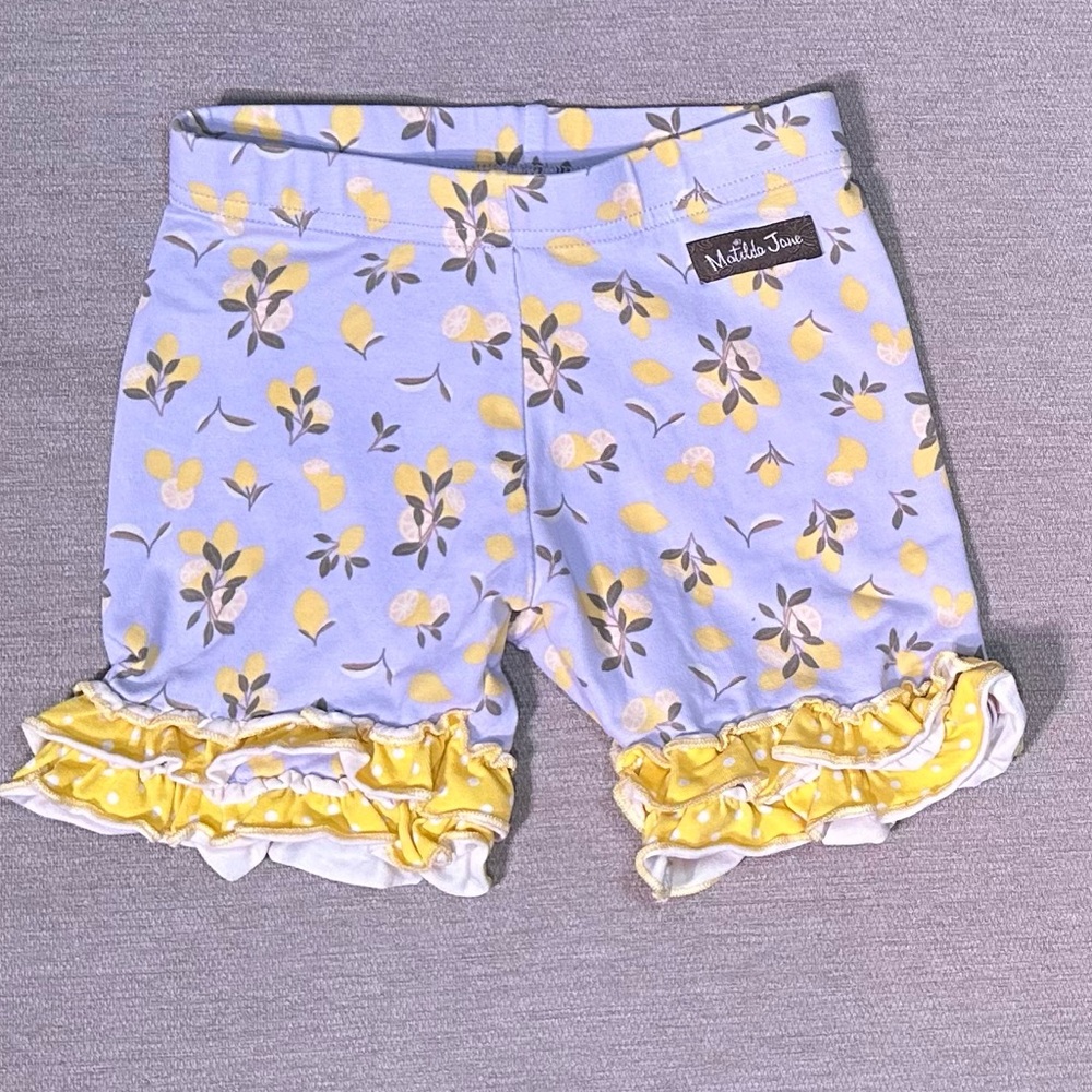 Matilda Jane Lilac and Yellow Lemon Print Ruffle Shorts